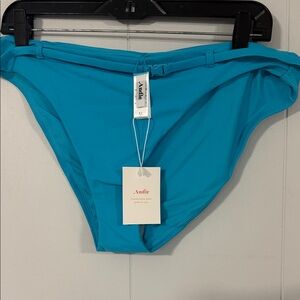 Andie Bright Turquoise Riviera  Bikini Bottom XL NWT